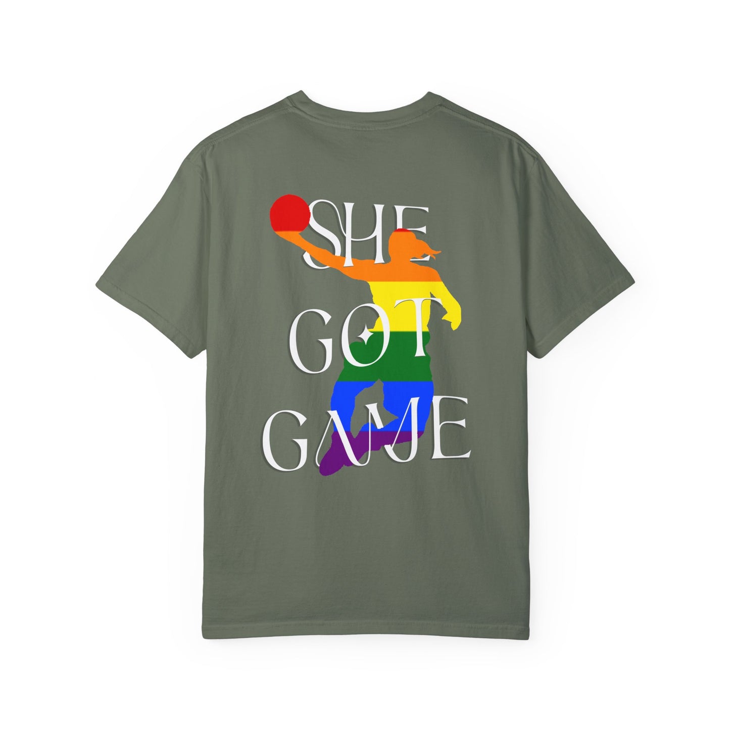 LEGACY TEES - SHE GOT GAME PRIDE EDITION (White Text)